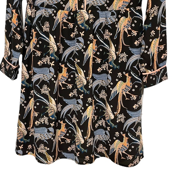 Loft PEACOCK SNOWBIRDS SHIRT DRESS Sz 4P 4 Petite EUC - Picture 9 of 13